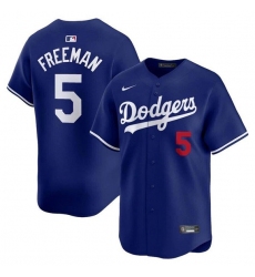 Men's Los Angeles Dodgers #5 Freddie Freeman Royal Limited Stitched Baseball Jersey
