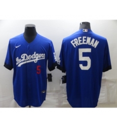 Youth Los Angeles Dodgers #5 Freddie Freeman Royal City Connect Flex Base Stitched Jersey