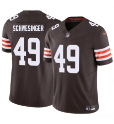 Men's Cleveland Browns #49 Carson Schwesinger Brown 2025 F.U.S.E. Vapor Limited Football Stitched Jersey
