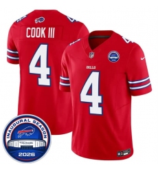 Men's Buffalo Bills #4 James Cook III Red F.U.S.E. 2026 Inaugural Season at Highmark Stadium Football Stitched Jersey