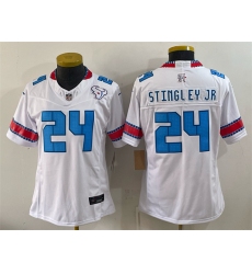 Women's Houston Texans #24 Derek Stingley Jr. White 2026 F.U.S.E. Rivalries Collection Limited Stitched Football Jersey(Run Small)
