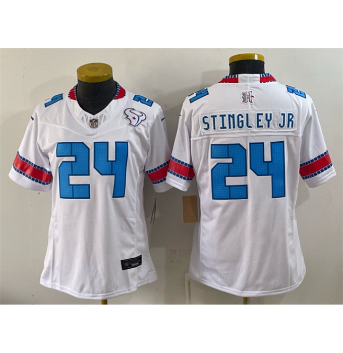 Youth Houston Texans #24 Derek Stingley Jr. White 2026 F.U.S.E. Rivalries Collection Limited Stitched Football Jersey