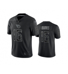 Men's Tennessee Titans #16 Treylon Burks Black Reflective Limited Stitched Football Jersey