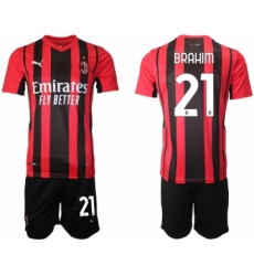 Men 2021-2022 Club AC Milan home red 21 Soccer Jersey