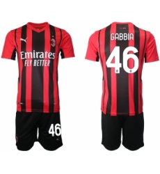 Men 2021-2022 Club AC Milan home red 46 Soccer Jersey