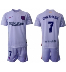Men 2021-2022 Club Barcelona away purple 7 Soccer Jerseys