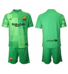 Men 2021-2022 Club Barcelona green goalkeeper blank Soccer Jersey