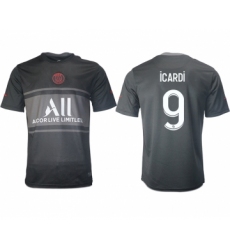 Men 2021-2022 Club Paris St German Second away aaa version black 9 Soccer Jersey