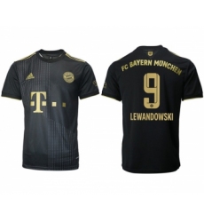 Men's FC Bayern München #9 Robert Lewandowski Black Away Soccer Jersey1