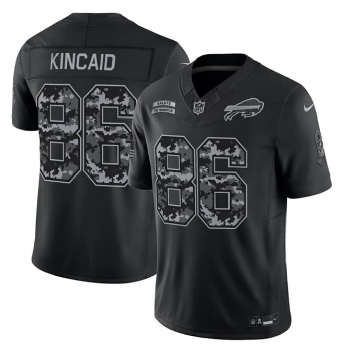Men's Buffalo Bills #86 Dalton Kincaid Black 2026 F.U.S.E. Salute to Service Limited Stitched Football Jersey