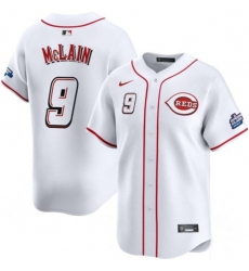 Men's Cincinnati Reds #9 Matt McLain White 2025 Speedway Classic Home Limited Stitched Baseball Jersey