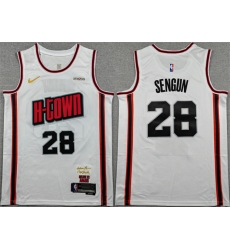 Men's Houston Rockets #28 Alperen Sengun White 2024-25 City Edition Stitched Jersey