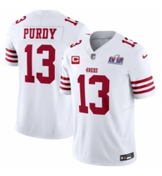 Men's San Francisco 49ers #13 Brock Purdy White 2023 F U S E With Vapor Untouchable Limited Stitched Football 2024 Super Bowl LVIII Jersey