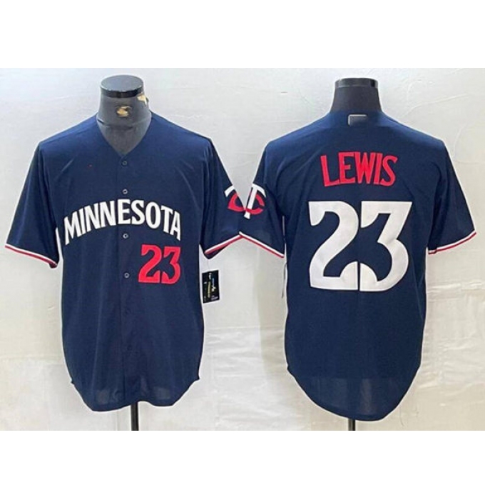 Men's Minnesota Twins #23 Royce Lewis Navy Cool Base Stitched Baseball Jersey