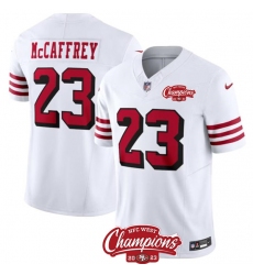 Men's San Francisco 49ers #23 Christian McCaffrey White 2023 F.U.S.E. NFC West Champions Alternate Football Stitched Jersey