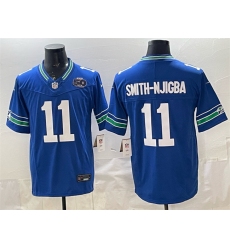 Men's Seattle Seahawks #11 Jaxon Smith-Njigba Royal 2025 F.U.S.E 50th Season Throwback Vapor Limited Football Stitched Jersey