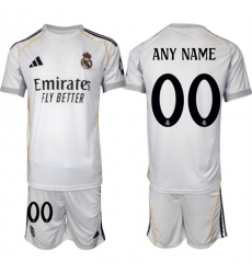 Men's Real Madrid Custom 25-26 White Home Soccer Jersey Suit