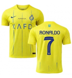 Men's Al Nassr #7 Cristiano Ronaldo Yellow 2024 Home Soccer Jersey