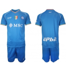Men's SSC Napoli Blue Stripe 2023-24 Home Soccer Jersey