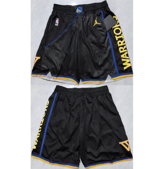Men's Golden State Warriors Black Shorts(Run Small)
