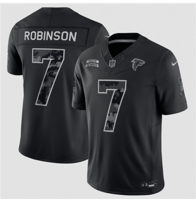 Men's Atlanta Falcons #7 Bijan Robinson Black F.U.S.E. 2026 Salute to Service Limited Football Stitched Jersey
