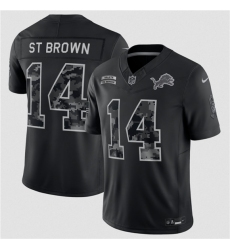 Men's Detroit Lions #14 Amon-Ra St. Brown Black F.U.S.E. 2026 Salute to Service Limited Football Stitched Jersey