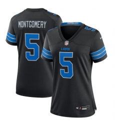 Women's Detroit Lions #14 Amon-Ra St. Brown Black 2nd Alternate Stitched Jersey(Run Smaller)