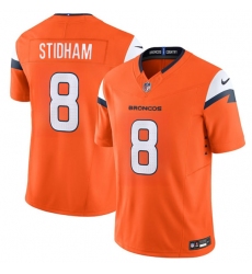 Men's Denver Broncos #8 Jarrett Stidham Orange 2025 F.U.S.E. Vapor Limited Football Stitched Jersey