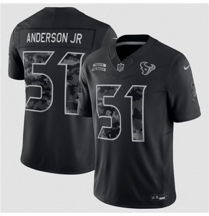 Men's Houston Texans #51 Will Anderson Jr. Black F.U.S.E. 2026 Salute to Service Limited Football Stitched Jersey