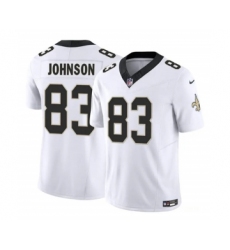 Men's New Orleans Saints #83 Juwan Johnson White 2023 F.U.S.E. Vapor Untouchable Limited Football Stitched Jersey
