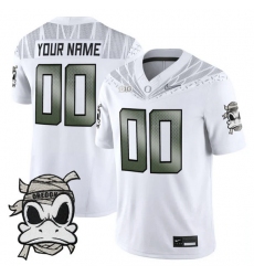 Men's Oregon Ducks Active Player Custom White 2025 F.U.S.E. Mummy Duck Vapor Limited V1 Stitched Football Jerseys