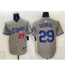 Men's Los Angeles Dodgers #29 Tarik Skubal Gray Limited Stitched Baseball Jersey