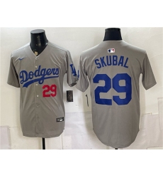 Men's Los Angeles Dodgers #29 Tarik Skubal Grey Limited Stitched Baseball Jersey