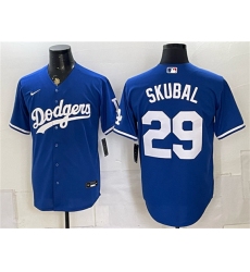 Men's Los Angeles Dodgers #29 Tarik Skubal Royal Cool Base Stitched Baseball Jersey