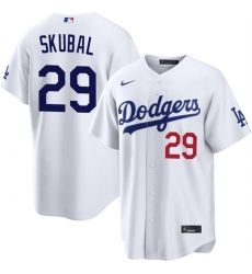 Mens Los Angeles Dodgers #29 Tarik Skubal White 2026 Home Limited Stitched Baseball Jersey