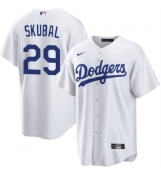 Men's Los Angeles Dodgers #29 Tarik Skubal White Cool Base Stitched Baseball Jersey