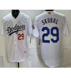 Men's Los Angeles Dodgers #29 Tarik Skubal White Gold Limited Stitched Jersey