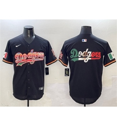 Men's Los Angeles Dodgers Team Big Logo Black Mexico Limited Stitched Baseball Jersey