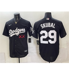 Men's Los Angeles Dodgers x KAWS #29 Tarik Skubal Black Vapor Premier Limited Stitched Baseball Jersey