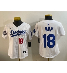 Youth Los Angeles Dodgers #18 MVP White 2025 World Series Champions Limited Stitched Baseball Jersey