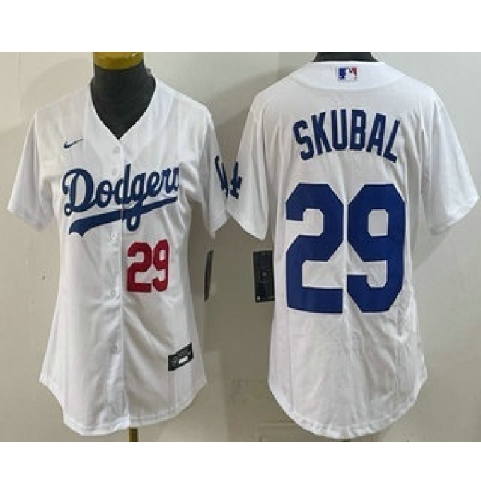 Youth Los Angeles Dodgers #29 Tarik Skubal White Cool Base Stitched Jersey