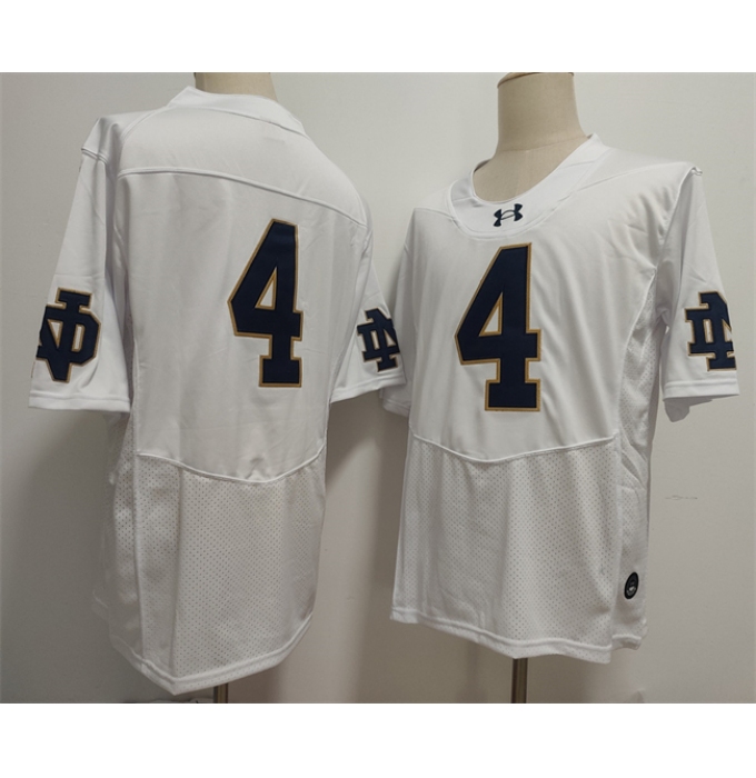Men's Notre Dame Fighting Irish #4 Jeremiyah Love White Limited Stitched Jersey