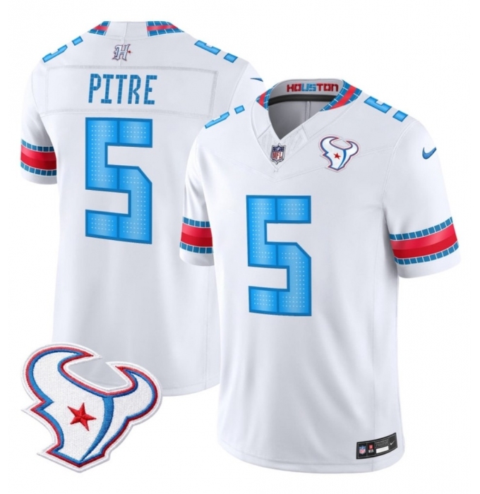 Men's Houston Texans #5 Jalen Pitre White 2026 F.U.S.E. Rivalries Collection Limited Football Stitched Jersey