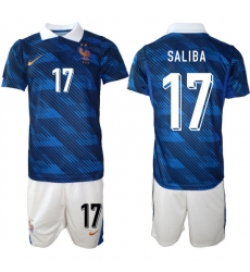Men's France #17 SALIBA National Team FIFA x World Cup 2026 Home On Field Jersey