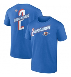 Men's Oklahoma City Thunder #2 Shai Gilgeous-Alexander Blue Full-Court Press Name & Number T-Shirt