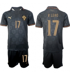 Men's Portugal #17 R.LEAO National Team FIFA x World Cup 2026 Away Gray On Eusebio special edition Jersey