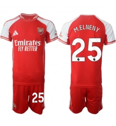 Men's Arsenal F.C #25 Mohamed Elneny Red 2025 Home Soccer Jersey Suit