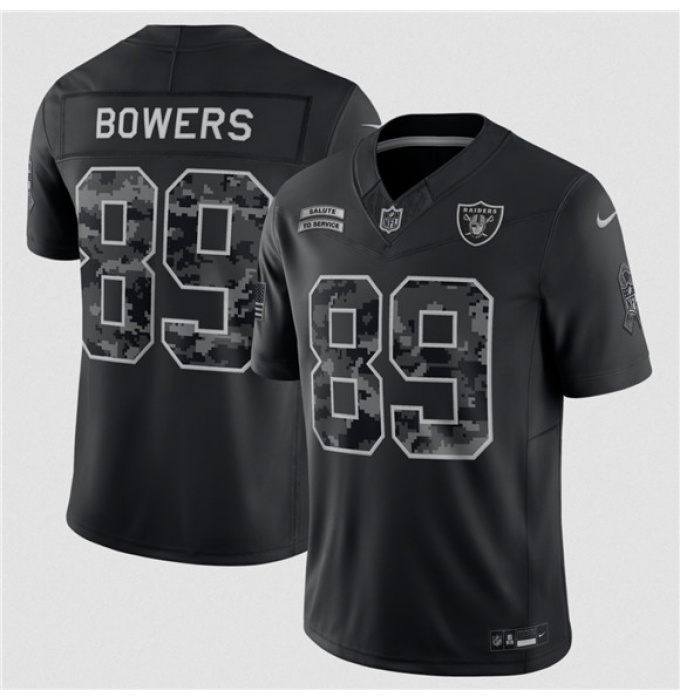 Men's Las Vegas Raiders #89 Brock Bowers Black F.U.S.E. 2026 Salute to Service Limited Football Stitched Jersey