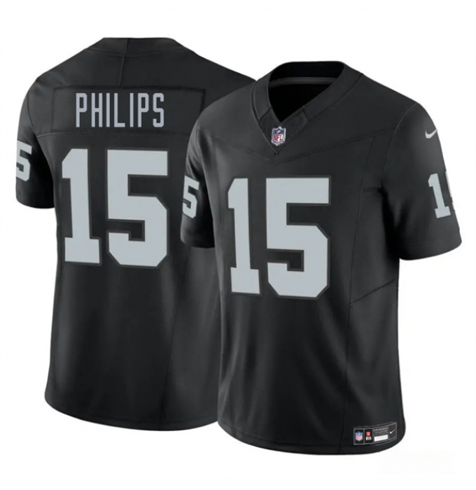 Men's Las Vegas Raiders #15 Kyle Philips Black 2025 F.U.S.E. Vapor Football Stitched Jersey