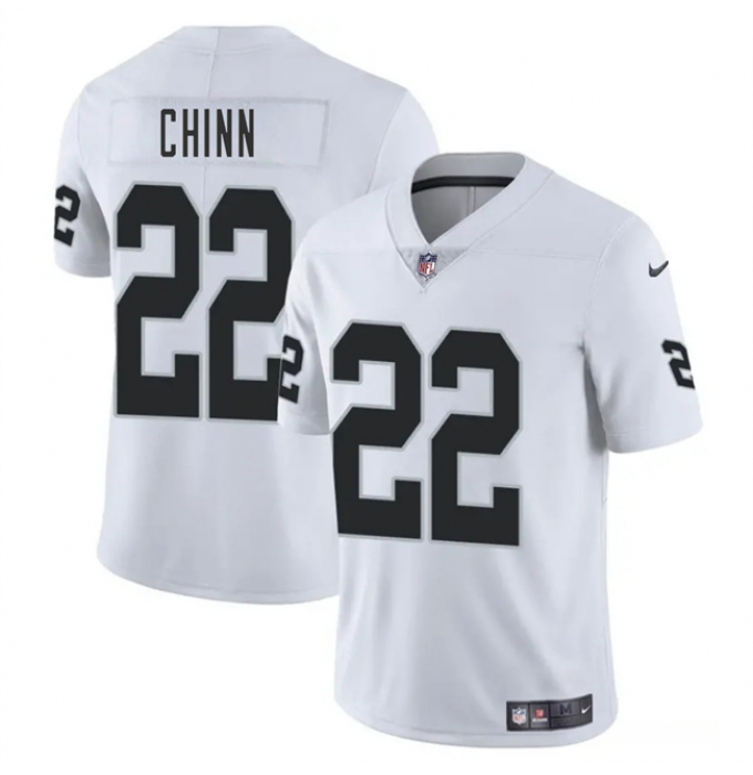 Men's Las Vegas Raiders #22 Jeremy Chinn White 2025 Vapor Football Stitched Jersey